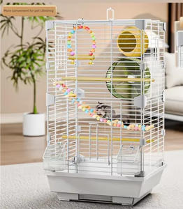 Gabbia per Criceti Media in Vetro e Plastica Bianca, Versatile ed Ecologica, Design Facile da Pulire, Stile Moderno Personalizzato, Rinforzata in Metallo - Product Image 4