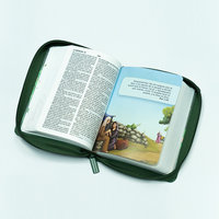 Couverture de livre d'histoire personnalisée en cuir PU avec fermeture éclair, sac coloré, impression de livre biblique pour enfants, papier cartonné enduit