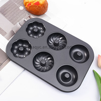 Moule à beignets en acier au carbone pour outil de cuisson antiadhésif 6 12 cavités Mini moule à gâteau pour outil de cuisson