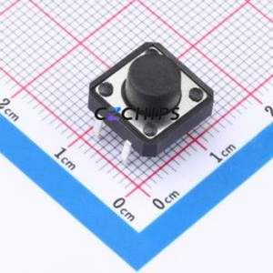 TS-1094-A7B2-D1 Tactile Switch Through hole-4P,12x12mm Switch Single Pole Single Throw Round Button 1.8N Through Hole - Product Image 1