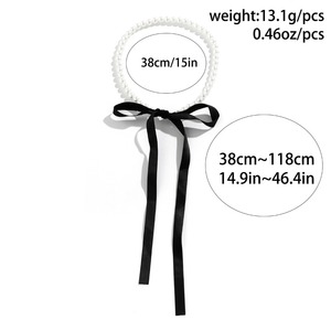 Женское Длинное колье с черной лентой - Product Image 6