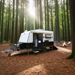 Kinlife 14.6ft Offroad Toy Hauler Caravan avec Garage Espace Cuisine <span class=keywords><strong>Douche</strong></span> <span class=keywords><strong>Solaire</strong></span> AC - Product Image 1