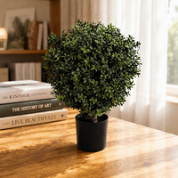 Arbre topiaire artificiel de 23 pouces en pot, faux buis, pour la décoration de la maison, du jardin et du patio