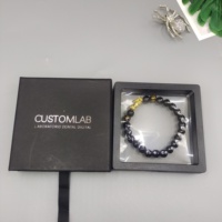Boîte de présentation de bijoux transparente suspendue avec logo personnalisé, boîte de rangement pour bijoux en film