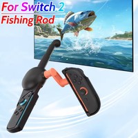Joran pancing Nintendo Switch 2, Kit permainan ikan Joy-Con, pegangan Game ABS untuk memancing bintang dunia tur untuk roh memancing