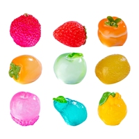Miniaturas luminosas de frutas pequeñas, fresa y durian, caja sorpresa adorable, accesorios decorativos DIY, mini adornos