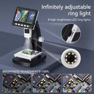 ODM <span class=keywords><strong>Microscopio</strong></span> Cámara Video 2MP 8LED Pantalla LCD de 4,3 pulgadas <span class=keywords><strong>Comprar</strong></span> en línea <span class=keywords><strong>Microscopio</strong></span> digital electrónico monocular para reparación de teléfonos móviles - Product Image 2