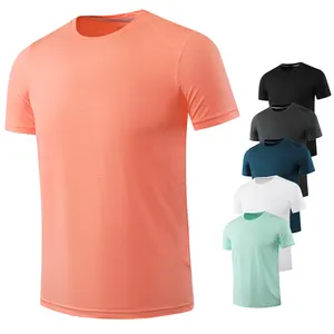 Hoge Kwaliteit Atletische Droog Sportkleding Shirt Cool Dry Polyester Spandex Workout Gym Mannen Running T Shirts Voor Fitness Slijtage