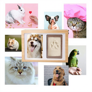 Urne commémorative pour animaux de compagnie avec cadre <span class=keywords><strong>photo</strong></span>, empreintes de pattes, boîte de rangement en bois pour cendres d'animaux, funérailles de chats et chiens - Product Image 4