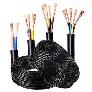 RVV 2/3/4/5 Cores Pins Copper wires 2/3/4/5/6/7/8/10/12/14/16/18 Cores Pins Copper Wire Conductor Electric RVV Cable Black