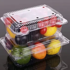Factory Custom PET Disposable Clamshell Packaging Fruit Container Transparent Plastic Fruit Boxes