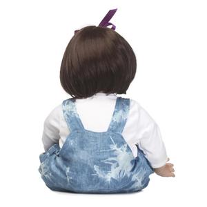 <span class=keywords><strong>NPK</strong></span> 24 "60cm Bebés Niña Silicona <span class=keywords><strong>Reborn</strong></span> Realista Bebe Recién Nacido Princesa Muñecas con Falda Vaquera de Moda - Product Image 3