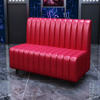 Ensemble de sièges de cabine de boîte de nuit avec éclairage LED, canapé capitonné coloré et table à plateau en marbre pour bar, KTV, discothèque, lounge