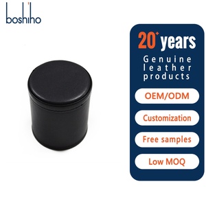 Leather Portable Daily Use Quiet Dice Shaker Cup Comfortable Touch Waterproof Shockproof 7 Inch for Family Party Casino Games - Product Image 1