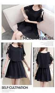 YSMARKET 4 रंग गर्मियों Pleated शिफॉन मातृत्व कपड़े सरासर फूल Appliques आधा आस्तीन प्यारा गर्भवती पोशाक पार्टी पहनने 10% - Product Image 4