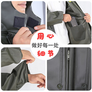 Conjunto de impermeable y pantalones de lluvia para adultos, traje de motocicleta impermeable y grueso de dos piezas, ropa de exterior para hombre - Product Image 2