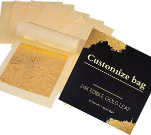 Foglio di foglie d'<span class=keywords><strong>oro</strong></span> commestibili 24K briciole di fiocchi per la decorazione della torta - Product Image 4