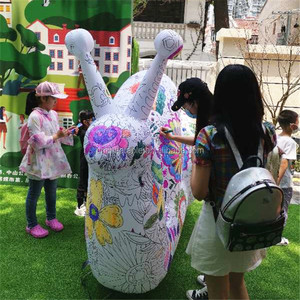 Thiết Kế Mới Của Graffiti Tác Phẩm Nghệ Thuật Lớp Học Nghệ Thuật Đạo Cụ <span class=keywords><strong>Inflatable</strong></span> Động Vật Ốc Phim Hoạt Hình Mô Hình Với In Ấn Logo Cho Chương Trình - Product Image 4