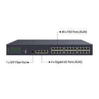 Passerelle VoIP IAD600-48FXO 48 ports FXO, économique, avec trunking SIP PSTN, fibre SFP et 4 ports Gigabit GE, prenant en charge les téléphones analogiques