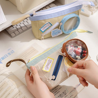 Bolsa Cartera Modular con Compartimentos con Cremallera, Organizador Pequeño y Funcional, Bolsillo Circular con Ventana de Malla, Monedero Ideal para Viajes