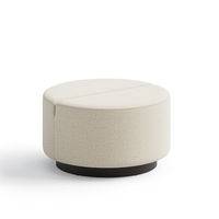 Pouf ottoman modulaire rond en tissu moderne avec structure en bois massif et éponge haute densité pour les zones de réception de bureau
