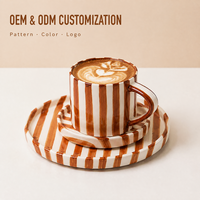 Ensemble de tasses et assiettes à café en céramique vintage créatives résistantes à la chaleur, fabriquées en Chine, pour la maison, le petit-déjeuner, le thé de l'après-midi, vente en gros
