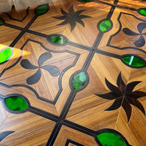 <span class=keywords><strong>Parquet</strong></span> en bois de rose Padauk de luxe avec incrustation de jade, <span class=keywords><strong>parquet</strong></span> <span class=keywords><strong>exotique</strong></span> durable pour les projets de villas et d'hôtels - Product Image 6