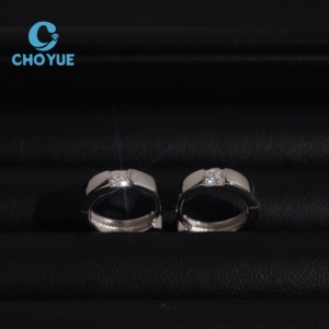 Boucles d'oreilles créoles classiques et simples en argent sterling 925 avec moissanite VVS, bijoux fins de haute qualité en gros - Product Image 6