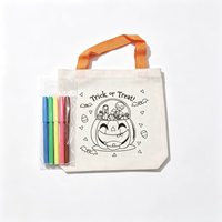 Kit de sac à main en toile DIY Halloween, motif graffiti, pratique, réutilisable et personnalisable