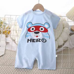 Yürüyor Boys t-shirt gömlek Tops yaz yenidoğan pijama açık Romper 100% % pamuk kısa kollu tarama takım çocuklar için - Product Image 4