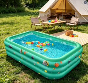 Piscina Inflable Rectangular de PVC HC-042001 con Diseño de Tres Anillos, Ecológica y Portátil para Todas las Edades - Product Image 6