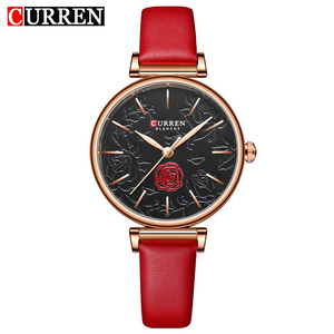 นาฬิกาข้อมือหรู CURREN รุ่น 9078 กันน้ำ เรืองแสง แสดงวันที่และสัปดาห์ สายหนัง นาฬิกาควอตซ์สำหรับผู้หญิง สไตล์ลำลองและธุรกิจ - Product Image 3