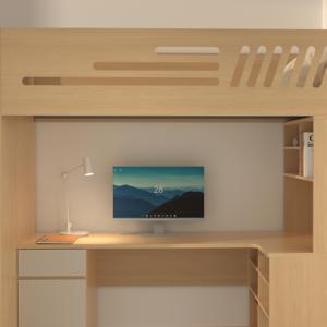 <span class=keywords><strong>Lit</strong></span> superposé en bois avec bureau durable, rangement, escaliers et étagères <span class=keywords><strong>pour</strong></span> garçons et filles, utilisé dans la chambre, l'appartement, le dortoir étudiant - Product Image 2