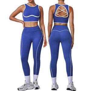 ชุดโยคะเอว<span class=keywords><strong>สูง</strong></span>พร้อมสปอร์ตบราซับแรงกระแทกและกางเกงขาสั้นยกกระชับสะโพก-ระบายอากาศได้ดี น้ำหนักเบา ผ้าเนื้อเดียว สำหรับออกกำลังกาย EU/US - Product Image 1