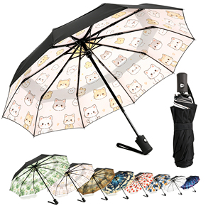 Windproof Black Coating UV Protection Reverse Folding Umbrella For Sun And <b>Light</b> Rain Car Use Umbrella - Product Image 1