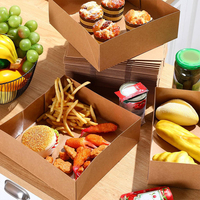 Support pliable jetable en carton pour barquette alimentaire en papier sulfurisé, idéal pour la restauration rapide, les pique-niques et les plats à emporter