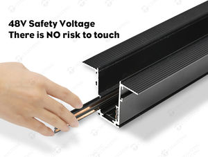 Магнитный светодиодный Трековый светильник, аксессуары, 1 м, 1,5 м, 2 м, прямой разъем, Трековый светильник, рельсовая система, магнитный Трековый светильник 48 в - Product Image 3