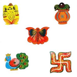 Aimant de réfrigérateur en bois fait main, design animal Art Déco, pour la rentrée scolaire et le baptême - Product Image 1