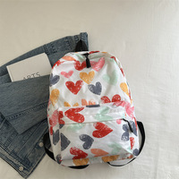 Tas Ransel Gaya Korea Ringan untuk Pelajar SMA, Tas Ransel Warna-Warni Motif Grafiti untuk Wanita