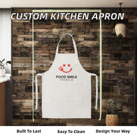 Tablier de cuisine sans manches en polyester, lavable, durable, réutilisable, à texture lin, écologique, personnalisable, pour impression par transfert thermique