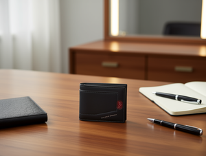 กระเป๋าสตางค์หนังแท้สำหรับผู้ชาย แบบพับสั้น สไตล์มินิมอล เหมาะสำหรับเป็นของขวัญ รุ่น AHT-10300 - Product Image 2