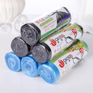 Okiss Vest Style Trash Bags 600mmx800mm Thickened Disposable <b>Extra</b> <b>Large</b> Household Garbage Bags 15 Pcs Per Roll - Product Image 1