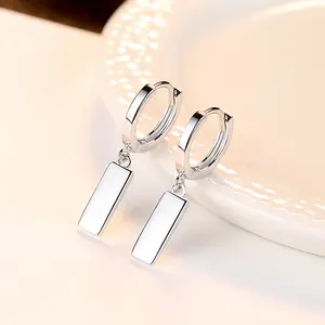 S925 sterling silver earrings hoop with blank dangles statement customized earrings