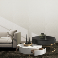 Table basse en marbre, Design en acier, ensemble de meubles de salon en métal nordique, table basse en marbre de luxe moderne