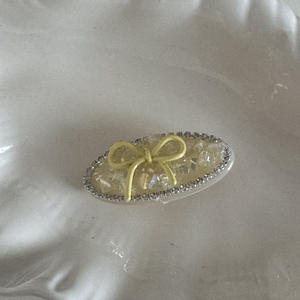 กิ๊บติดผมรูปโบว์คริสตัลสีน้ำเงินหรูหราประดับลูกปัดแบบหรูหราสำหรับผู้หญิง - Product Image 5