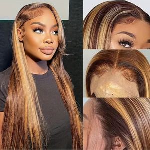 10A 13x4 cheveux humains point culminant P4/27 perruque frontale en dentelle droite - Product Image 4