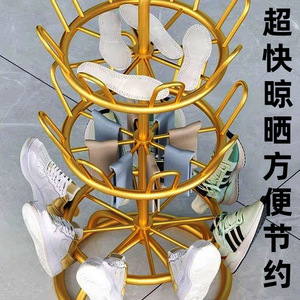 Zapatero dorado de 3 niveles con colgador, organizador giratorio para almacenamiento en interiores y exteriores - Product Image 2