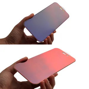 Protetor de tela colorido para iphone 13 14 15 pro max, camada de óleo galvanizado com gotas de água para formar contas