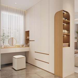 Armoire de chambre à coucher moderne et minimaliste avec un espace de rangement multiple et un rangement double face - Product Image 4