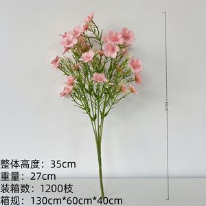 Bouquet de fleurs artificielles en soie rose et violette pour mariage et décoration intérieure - Product Image 5